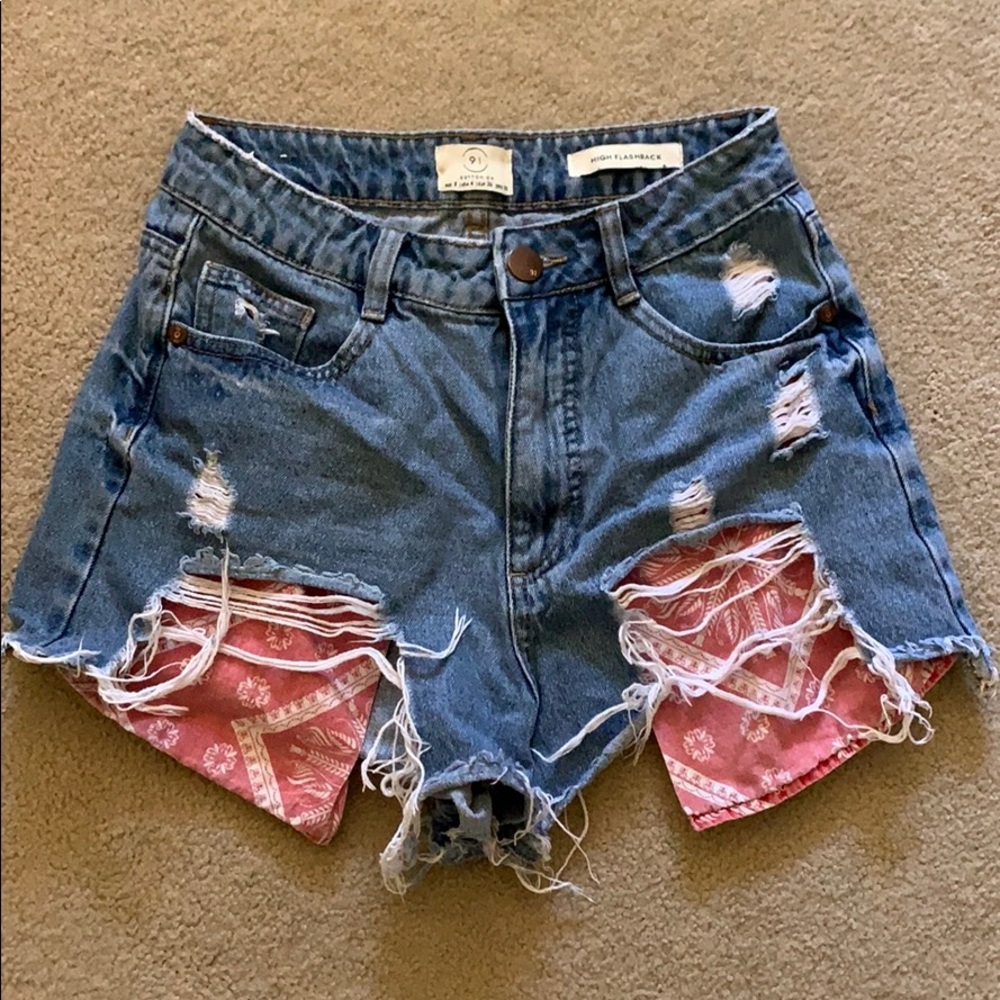 High Waisted Distressed Cotton On Jean Shorts